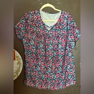 Floral Women's Top - Pink and Blue New Without Tag.